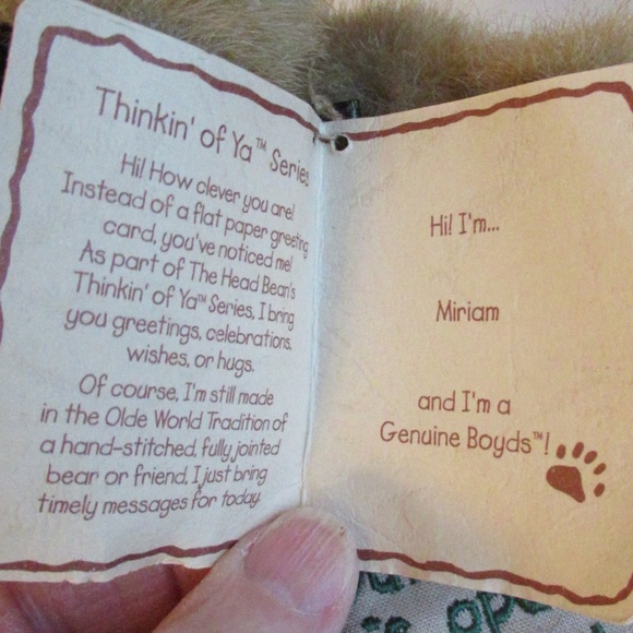 "Miriam" Boyds Bear - Picture 9 of 11